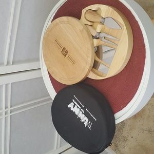 Charcuterie Cheese Board and Tool Set w/  Carrying Case